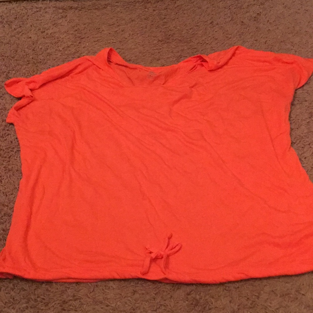 Neon coral short sleeve shirt